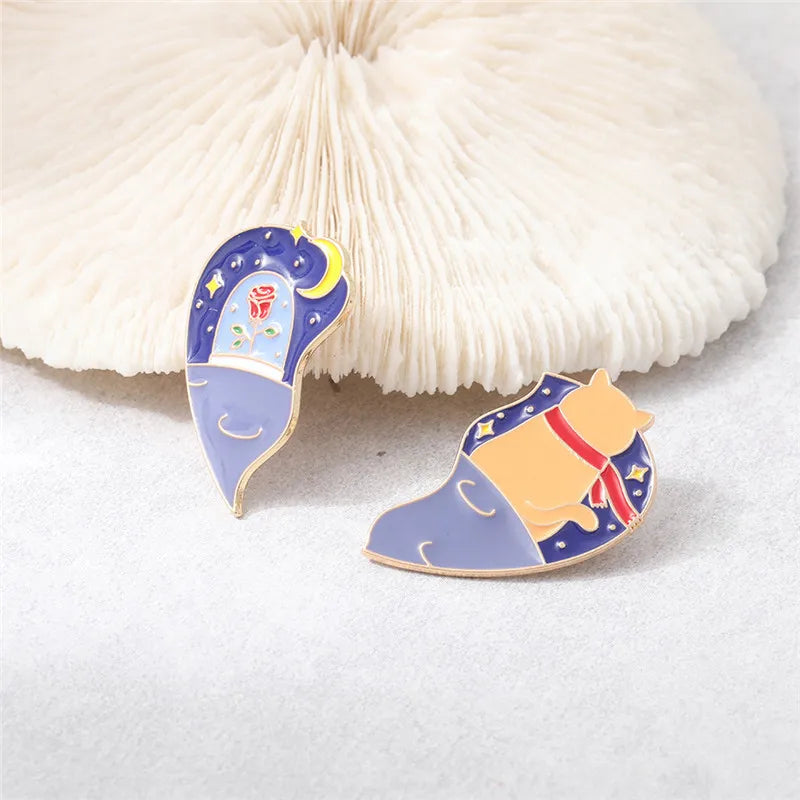 Cartoon Style Cute Cowboy Style Animal Moon Fruit Alloy Patchwork Stoving Varnish Plating Women'S Brooches