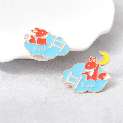 Cartoon Style Cute Cowboy Style Animal Moon Fruit Alloy Patchwork Stoving Varnish Plating Women'S Brooches