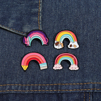 Cartoon Style Cute Cowboy Style Animal Rainbow Alloy Stamping Stoving Varnish Plating Unisex Brooches