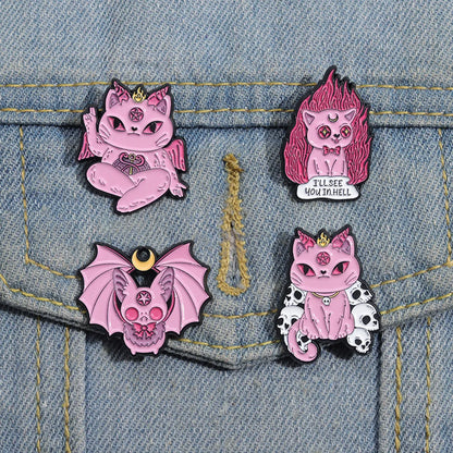 Cartoon Style Cute Cowboy Style Bat Skull Alloy Stamping Stoving Varnish Unisex Brooches