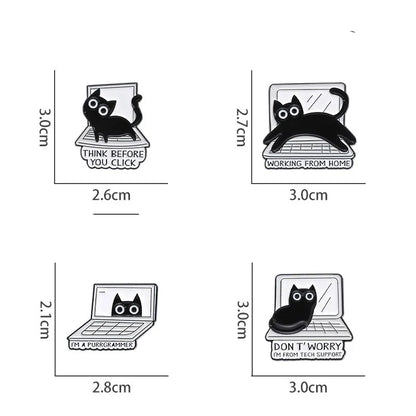 Cartoon Style Cute Cowboy Style Cat Computer Alloy Stamping Stoving Varnish Plating Unisex Brooches