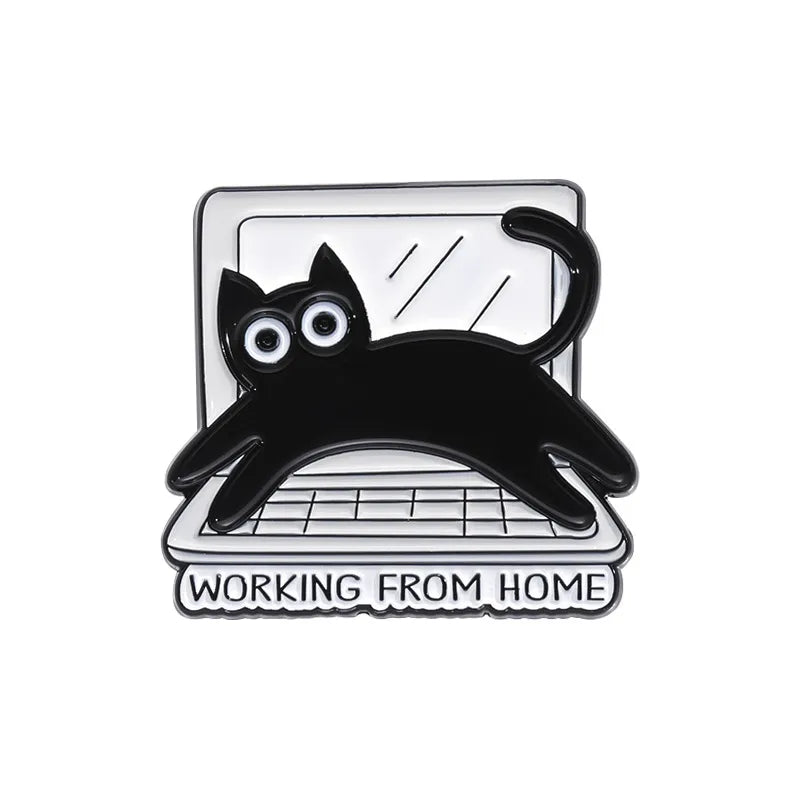 Cartoon Style Cute Cowboy Style Cat Computer Alloy Stamping Stoving Varnish Plating Unisex Brooches