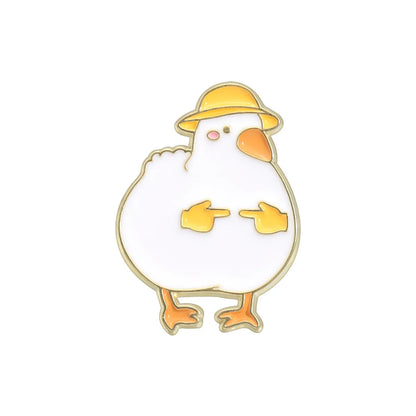 Cartoon Style Cute Cowboy Style Duck Alloy Stamping Stoving Varnish Plating Women'S Brooches