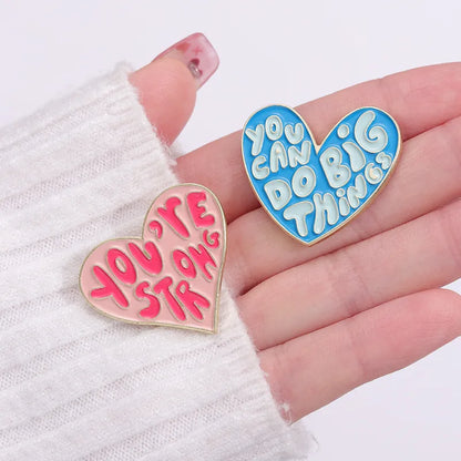 Cartoon Style Cute Cowboy Style Geometric Letter Heart Shape Alloy Stoving Varnish Unisex Brooches