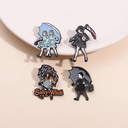 Cartoon Style Cute Cowboy Style Human Letter Umbrella Alloy Stamping Stoving Varnish Plating Women'S Brooches