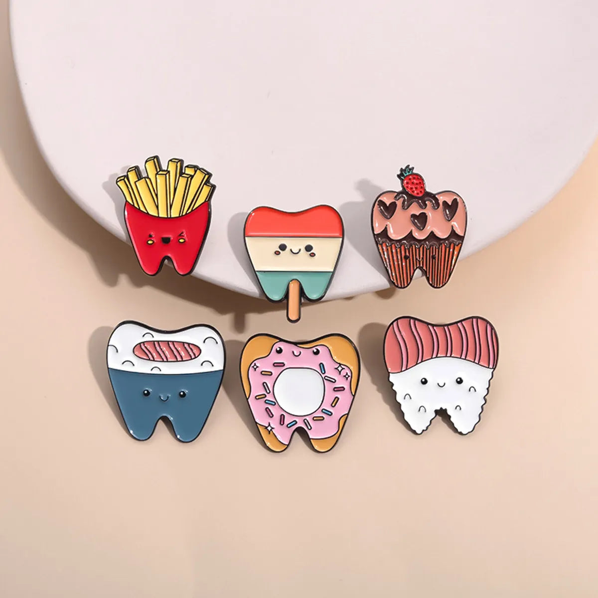 Cartoon Style Cute Cowboy Style Ice Cream Teeth Strawberry Alloy Stamping Stoving Varnish Women'S Brooches