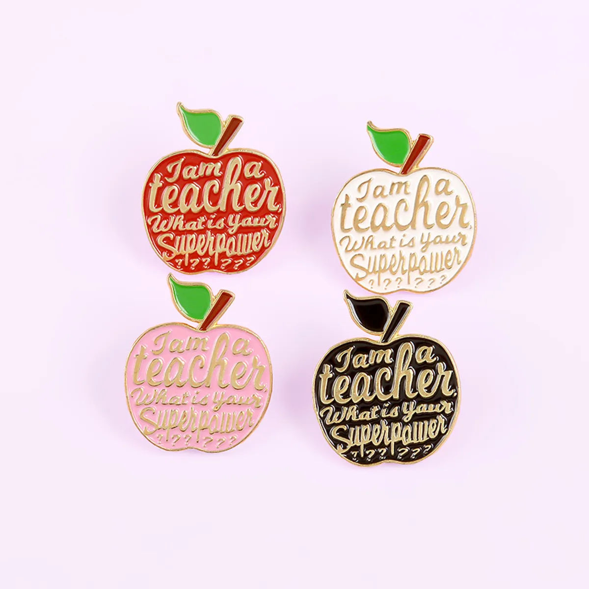 Cartoon Style Cute Cowboy Style Letter Apple Alloy Stamping Stoving Varnish Plating Unisex Badge Brooches Collar Pin