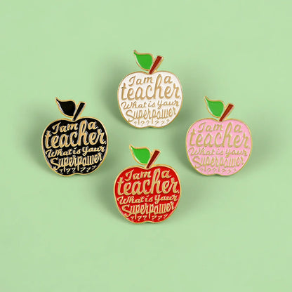 Cartoon Style Cute Cowboy Style Letter Apple Alloy Stamping Stoving Varnish Plating Unisex Badge Brooches Collar Pin