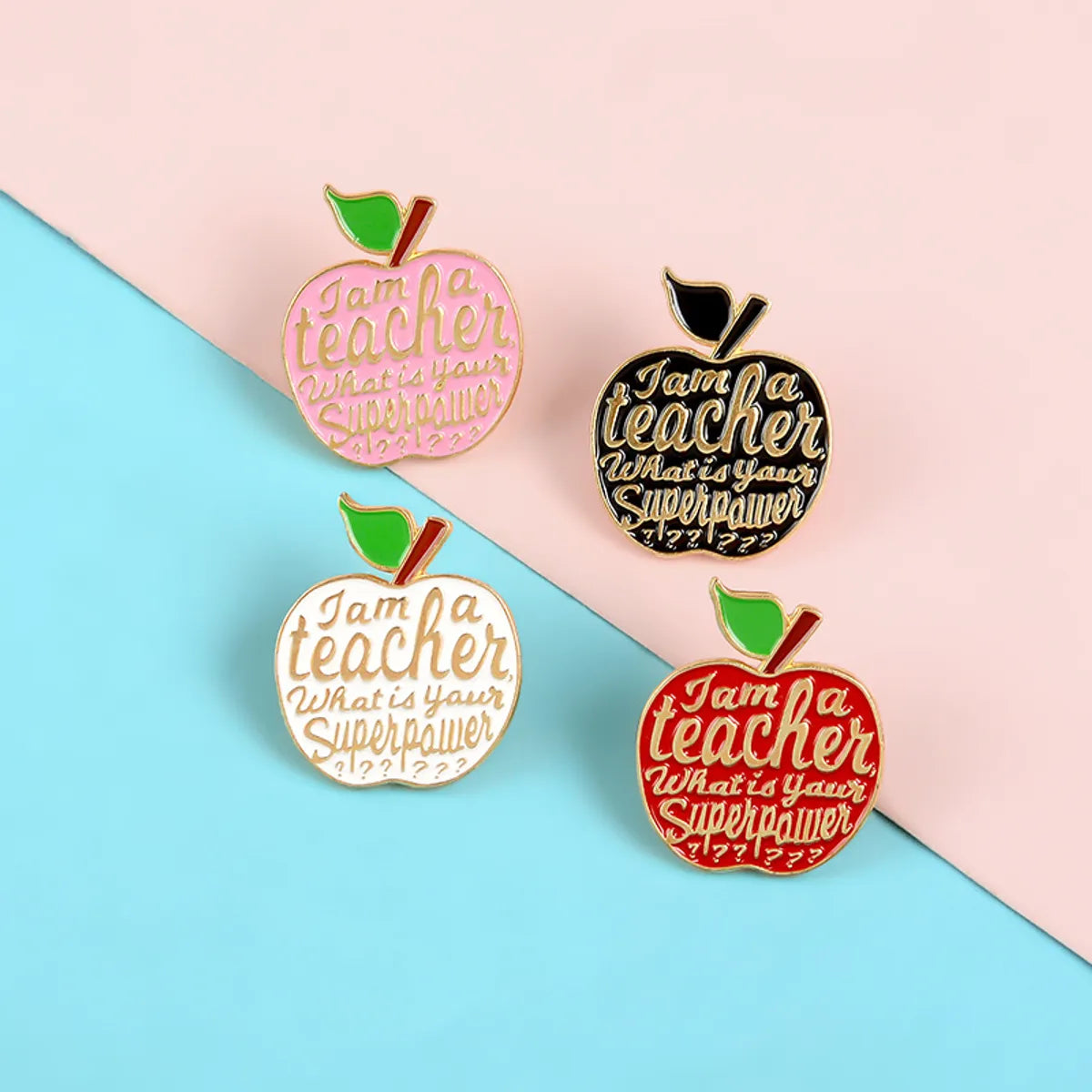 Cartoon Style Cute Cowboy Style Letter Apple Alloy Stamping Stoving Varnish Plating Unisex Badge Brooches Collar Pin