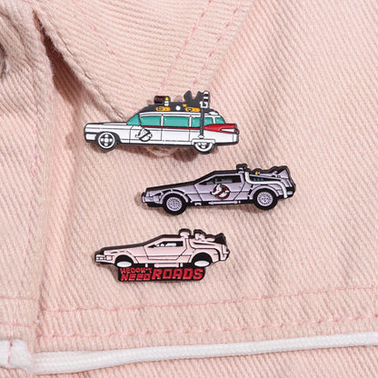 Cartoon Style Cute Cowboy Style Letter Car Racing Car Alloy Stamping Stoving Varnish Plating Unisex Badge Brooches Collar Pin