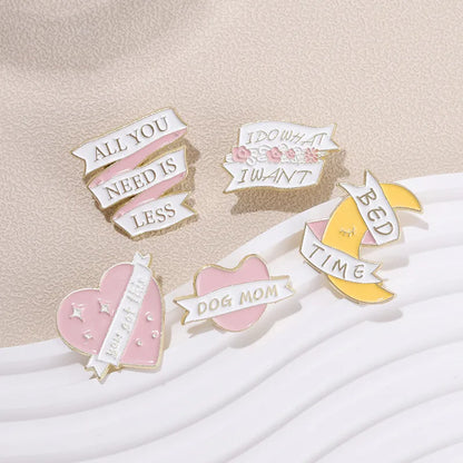 Cartoon Style Cute Cowboy Style Letter Moon Heart Shape Alloy Stamping Stoving Varnish Plating Unisex Brooches