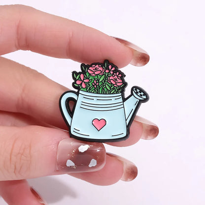 Cartoon Style Cute Cowboy Style Motorcycle Cup Flower Alloy Stoving Varnish Plating Unisex Brooches