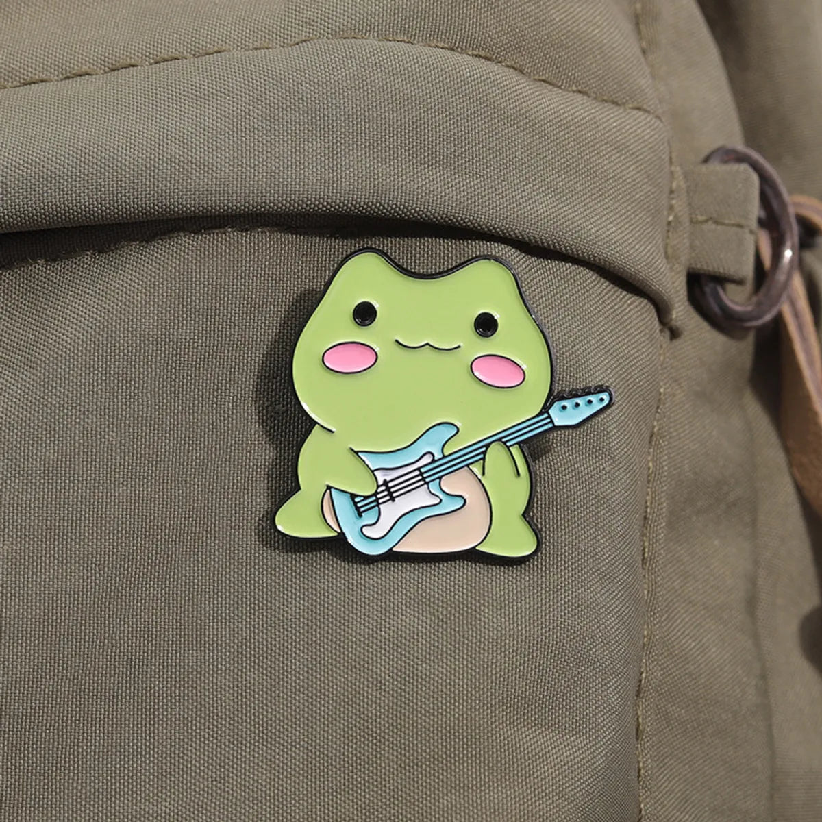 Cartoon Style Cute Cowboy Style Musical Instrument Frog Alloy Stoving Varnish Unisex Brooches