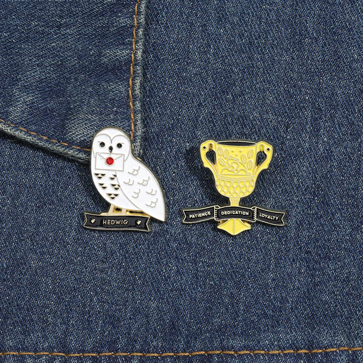 Cartoon Style Cute Cowboy Style Trophy Letter Owl Alloy Stamping Stoving Varnish Plating Unisex Badge Brooches Collar Pin