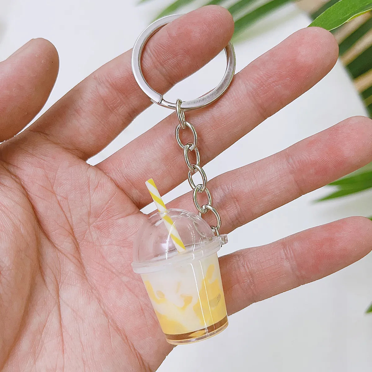 Cartoon Style Cute Cup Alloy Plastic Bag Pendant Keychain