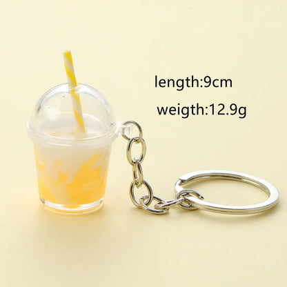 Cartoon Style Cute Cup Alloy Plastic Bag Pendant Keychain