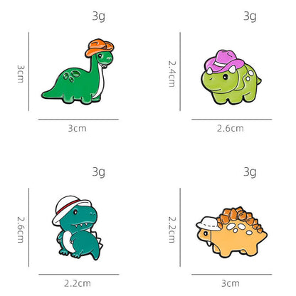 Cartoon Style Cute Dinosaur Alloy Printing Women'S Brooches