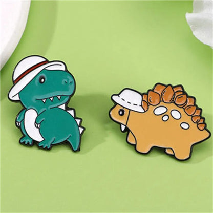 Cartoon Style Cute Dinosaur Alloy Printing Women'S Brooches