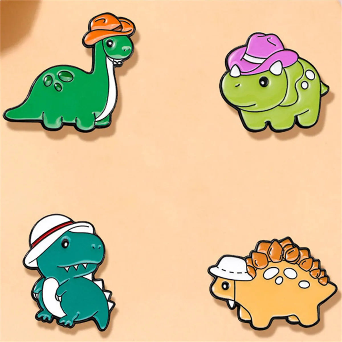 Cartoon Style Cute Dinosaur Alloy Printing Women'S Brooches