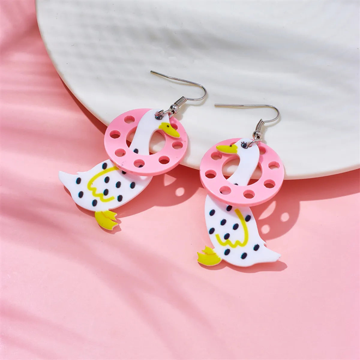 Cartoon Style Cute Duck Arylic Women's Drop Earrings