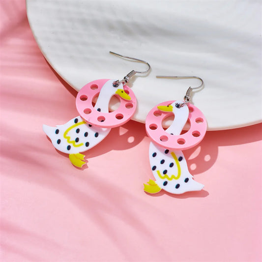 Cartoon Style Cute Duck Arylic Women's Drop Earrings