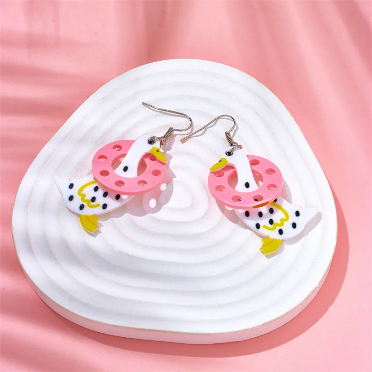 Cartoon Style Cute Duck Arylic Women's Drop Earrings