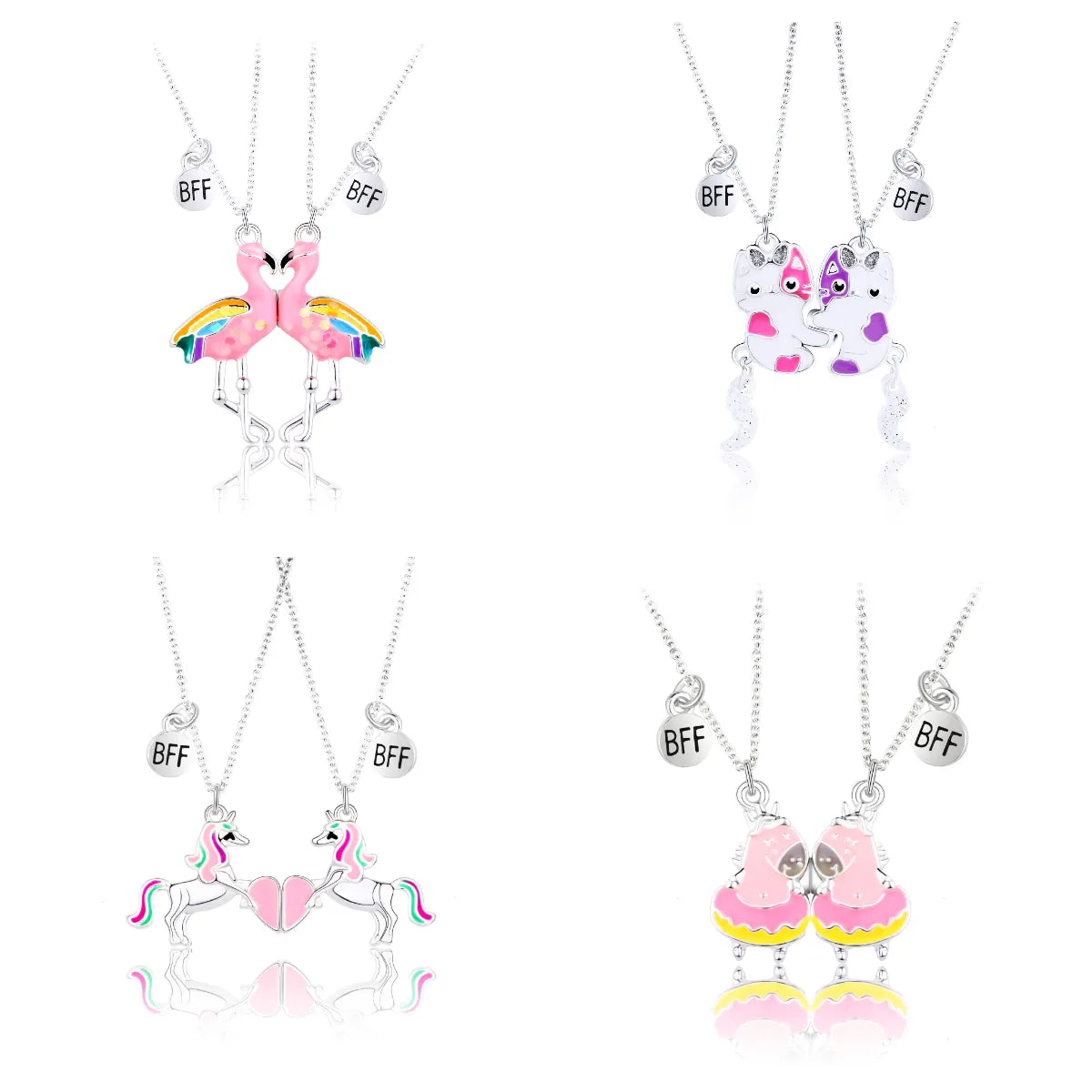 Cartoon Style Cute Flamingo  Cat Alloy Girl'S Pendant Necklace