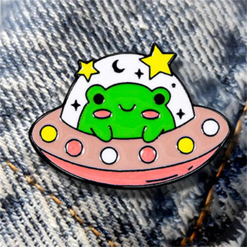 Cartoon Style Cute Frog Alloy Stamping Stoving Varnish Plating Unisex Brooches