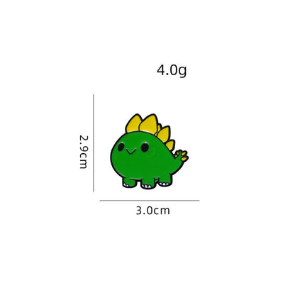 Cartoon Style Cute Funny Dinosaur Alloy Stamping Stoving Varnish Plating Unisex Corsage Brooches Collar Pin