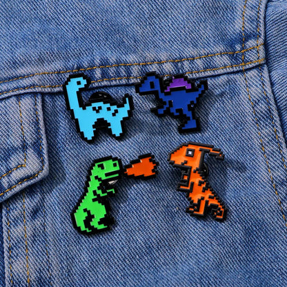 Cartoon Style Cute Funny Dinosaur Alloy Stamping Stoving Varnish Plating Unisex Corsage Brooches Collar Pin