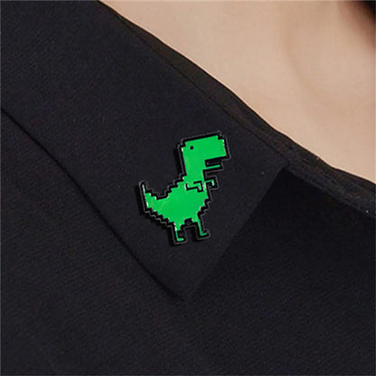 Cartoon Style Cute Funny Dinosaur Alloy Stamping Stoving Varnish Plating Unisex Corsage Brooches Collar Pin