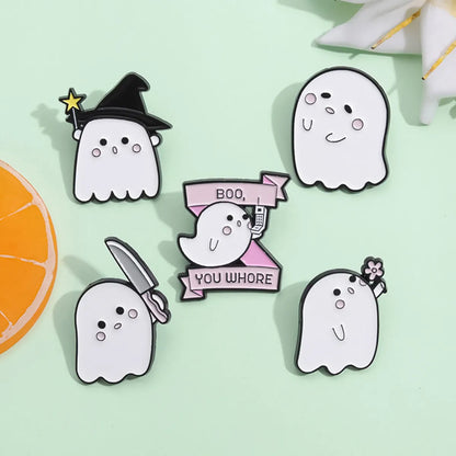 Cartoon Style Cute Ghost Alloy Stoving Varnish Women'S Brooches