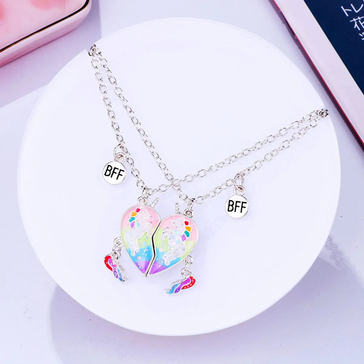 Cartoon Style Cute Heart Shape Fox Alloy Girl's Pendant Necklace