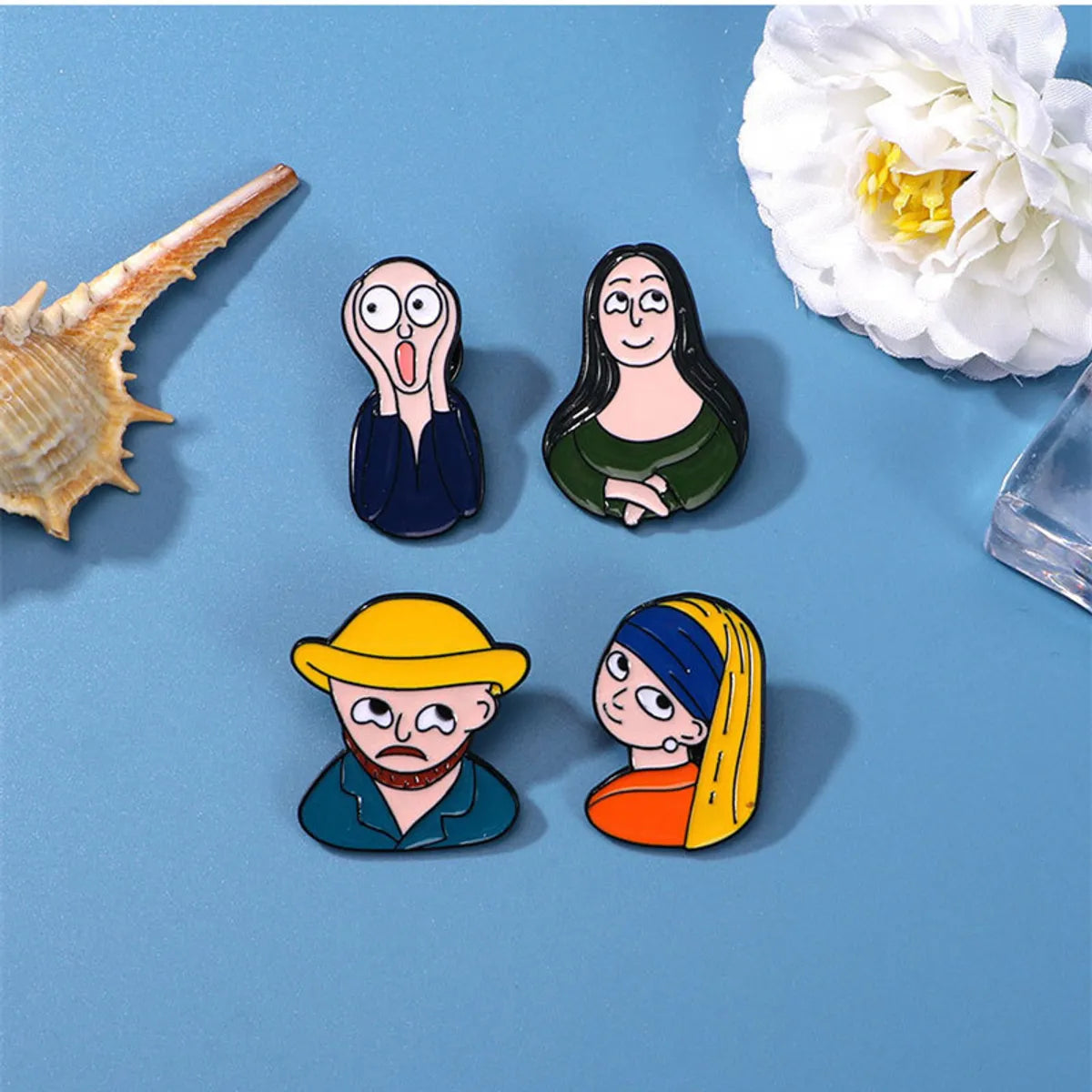 Cartoon Style Cute Human Alloy Stamping Stoving Varnish Plating Unisex Brooches Collar Pin