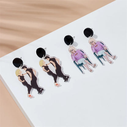 Cartoon Style Cute Human Arylic Printing Women's Drop Earrings