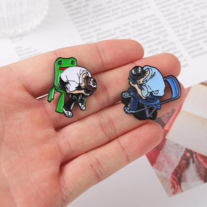 Cartoon Style Cute Human Frog Alloy Stoving Varnish Plating Unisex Brooches