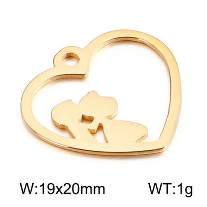 1 Piece Stainless Steel 18K Gold Plated Human Heart Shape