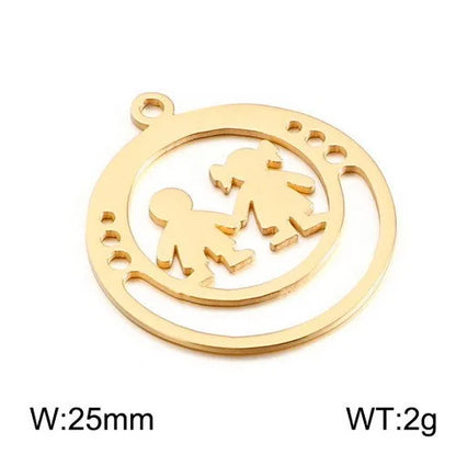 1 Piece Stainless Steel 18K Gold Plated Human Heart Shape