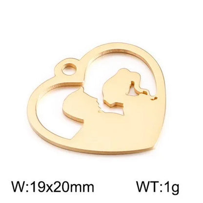 1 Piece Stainless Steel 18K Gold Plated Human Heart Shape