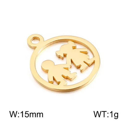 1 Piece Stainless Steel 18K Gold Plated Human Heart Shape