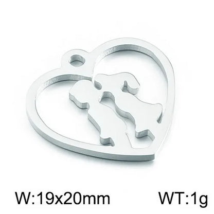 1 Piece Stainless Steel 18K Gold Plated Human Heart Shape