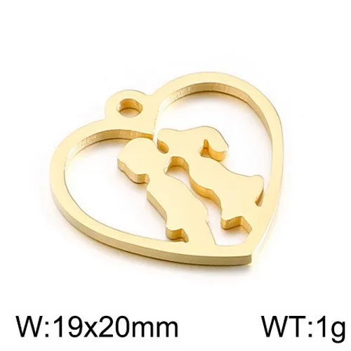 1 Piece Stainless Steel 18K Gold Plated Human Heart Shape