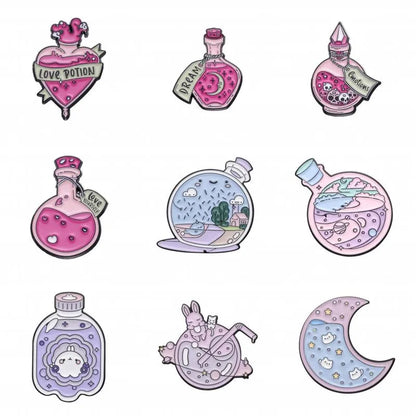 Cartoon Style Cute Insect Cat Bottle Alloy Stamping Stoving Varnish Plating Unisex Brooches