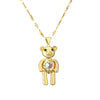 Wholesale Jewelry Cartoon Style Cute Little Bear Titanium Steel Copper Zircon Plating Inlay Pendant Necklace