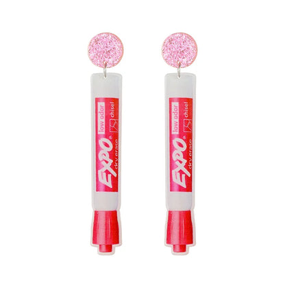 Cartoon Style Cute Marker Pen Arylic Women'S Drop Earrings