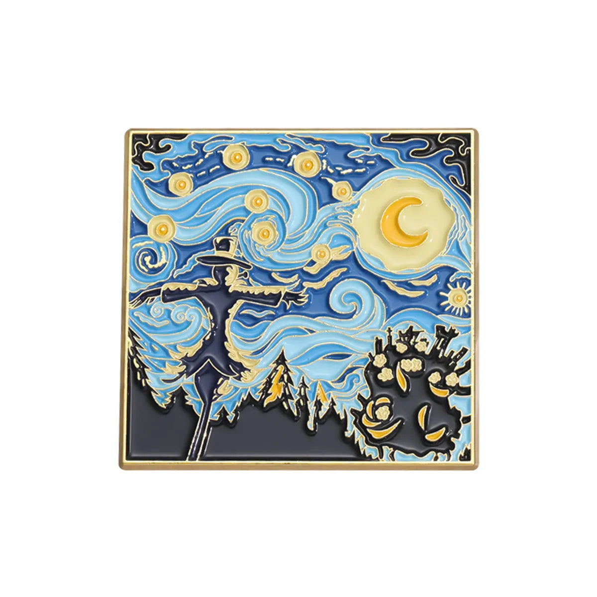 Cartoon Style Cute Modern Style Cartoon Character Starry Sky Oil Painting Alloy Plating Unisex Brooches