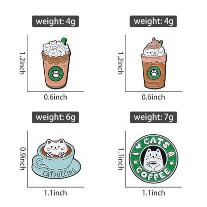 Cartoon Style Cute Modern Style Letter Cup Cat Alloy Plating Unisex Brooches