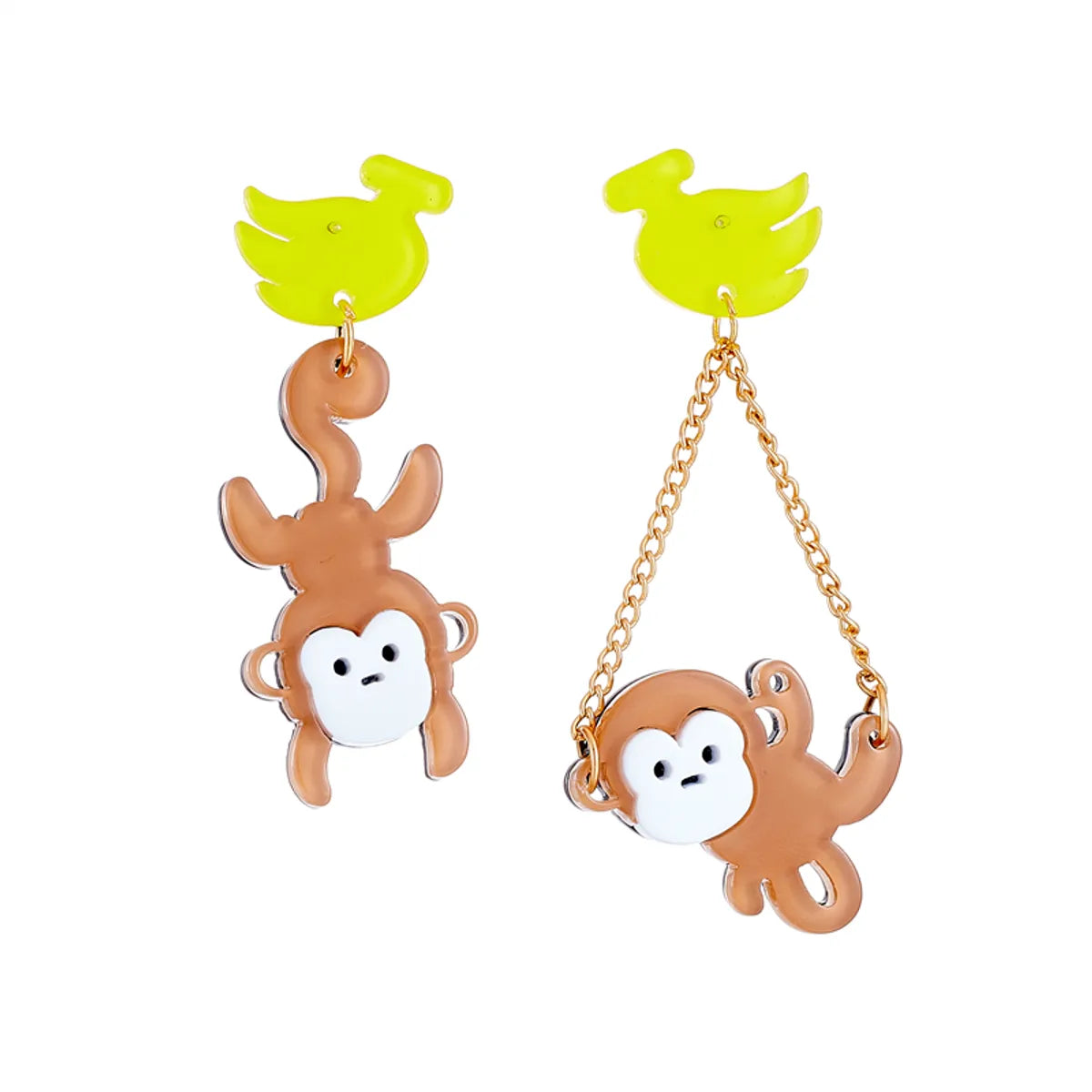 Cartoon Style Cute Monkey Banana Arylic Women'S Drop Earrings