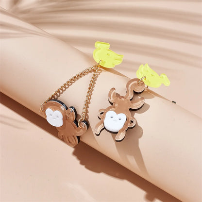 Cartoon Style Cute Monkey Banana Arylic Women'S Drop Earrings