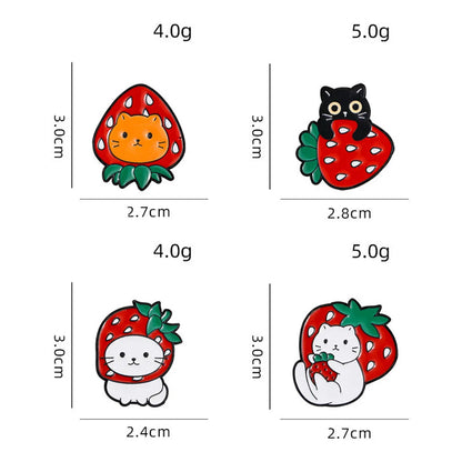 Cartoon Style Cute Pastoral Animal Fruit Alloy Stamping Stoving Varnish Plating Unisex Brooches